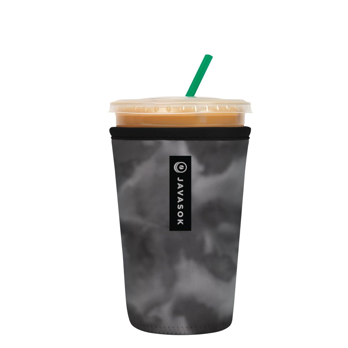 Sok It JavaSok gray sleeve for iced coffee, keeps drinks cold and hands warm.