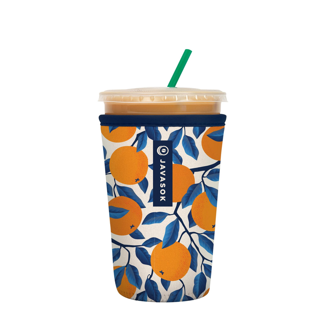 Sok It JavaSok ice-coffee-sleeve protects a cold drink and keeps hands warm.