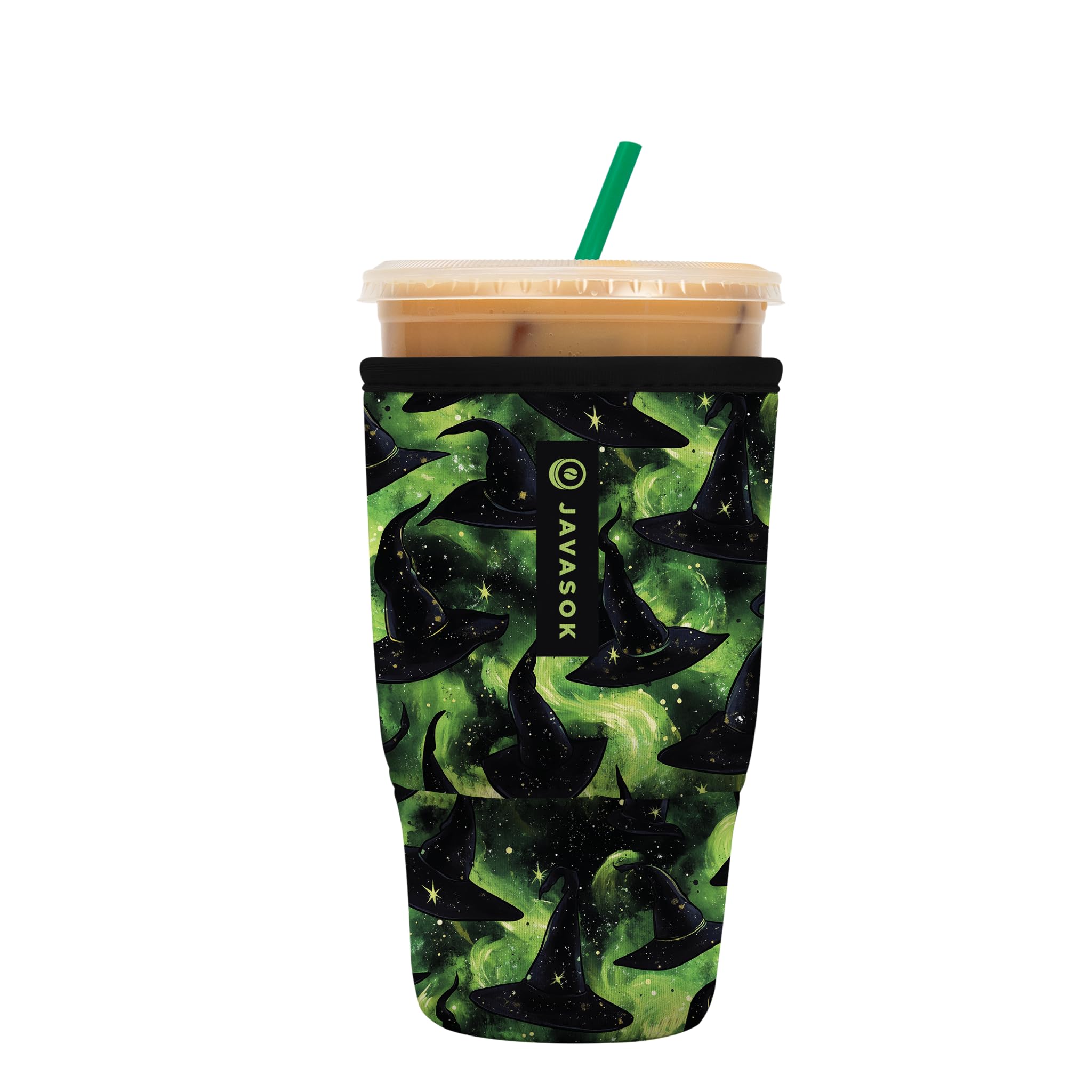 Sok It JavaSok iced coffee sleeve on a 30-32oz cup, highlighting portable capacity and chill.