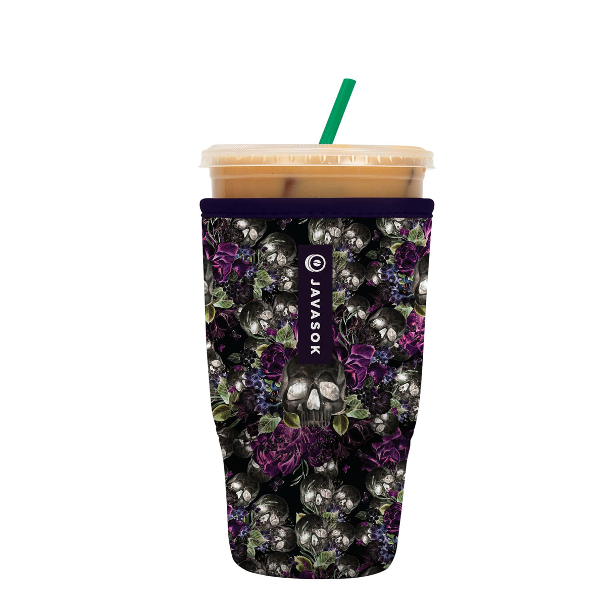 Sok It JavaSok iced coffee sleeve for 30-32oz bottles keeps drinks cold and hands dry.