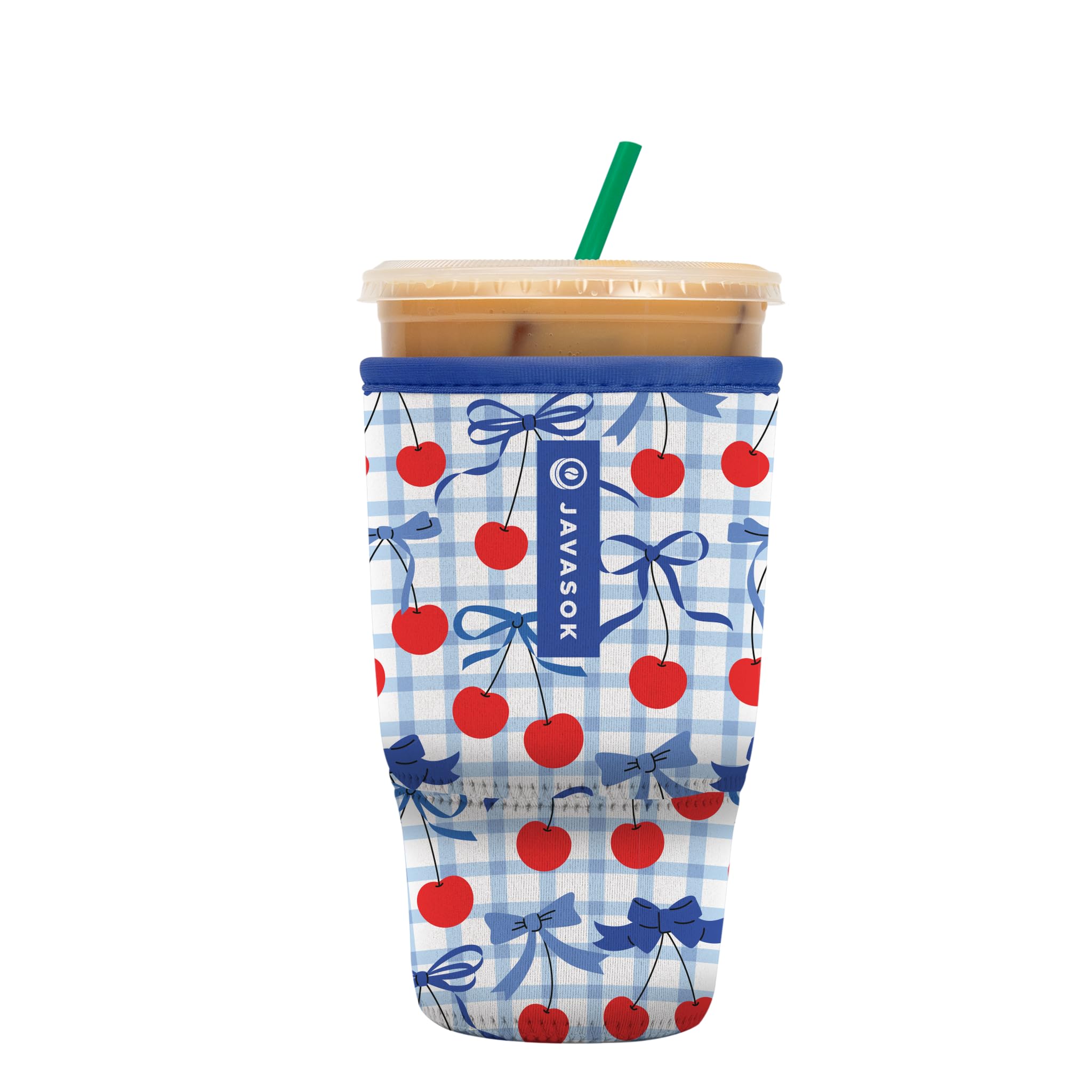 Sok It JavaSok iced coffee sleeve, cherry picked, keeps beverages cold and easy to grip.