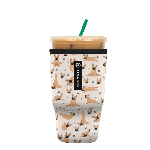 Sok It JavaSok insulated sleeve on a tall cup keeps drinks cold and hands dry