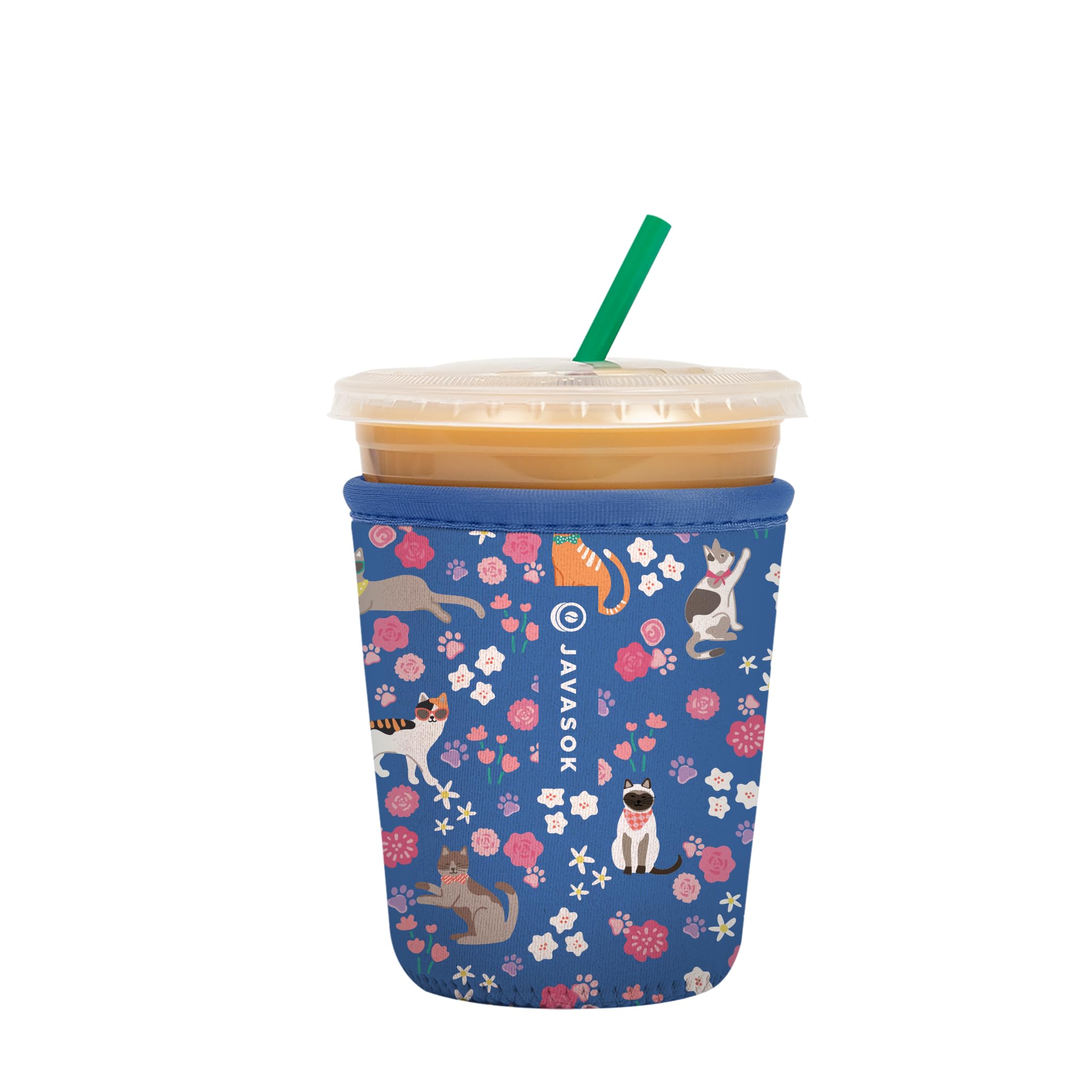 Sok It JavaSok insulated sleeve around iced coffee keeps drinks cold and hands warm.