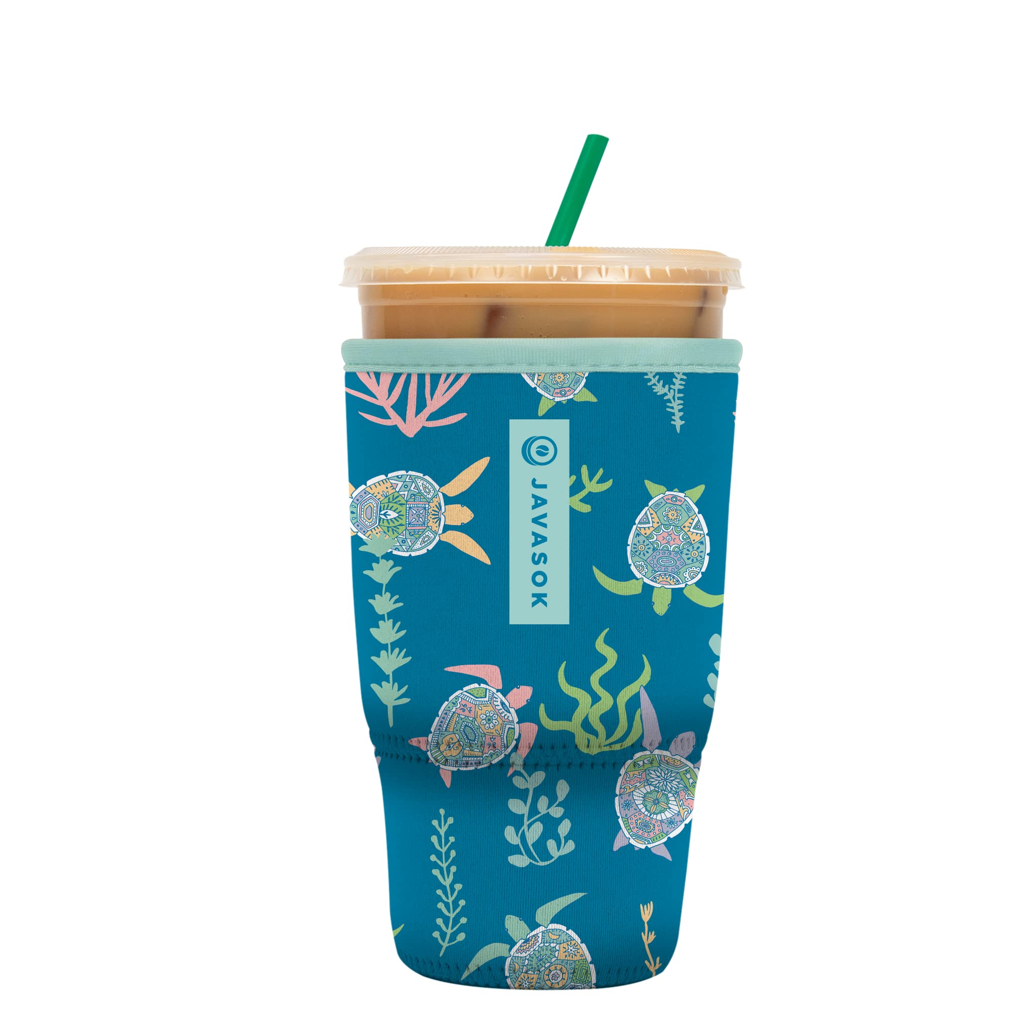 Sok It JavaSok turtle-y awesome sleeve shown from the front, designed for 30-32oz cold drinks.