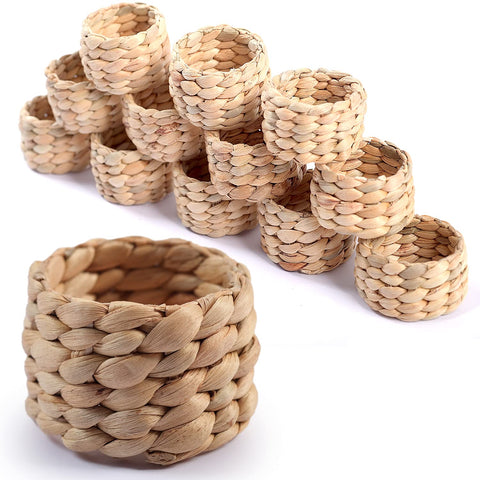 SOKFARM round napkin ring in water hyacinth adds rustic elegance and keeps napkins neatly presented.