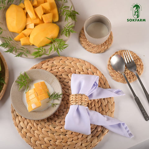 SOKFARM napkin rings hold napkins securely during meals on a dining table.