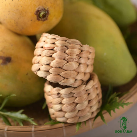 SOKFARM 12-piece set provides cohesive table styling with natural fiber rings.