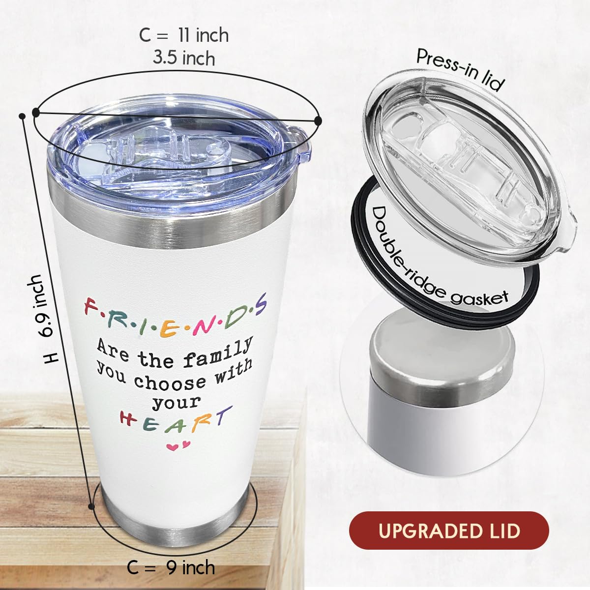 SOL VIBES 20 oz insulated walls visible, keeps beverages hot or cold longer.