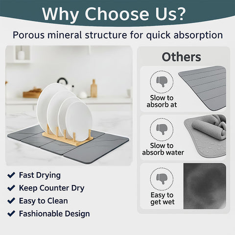 Solavelle gray marble-pattern finish on the surface, a heat-resistant pad for pots and pans.