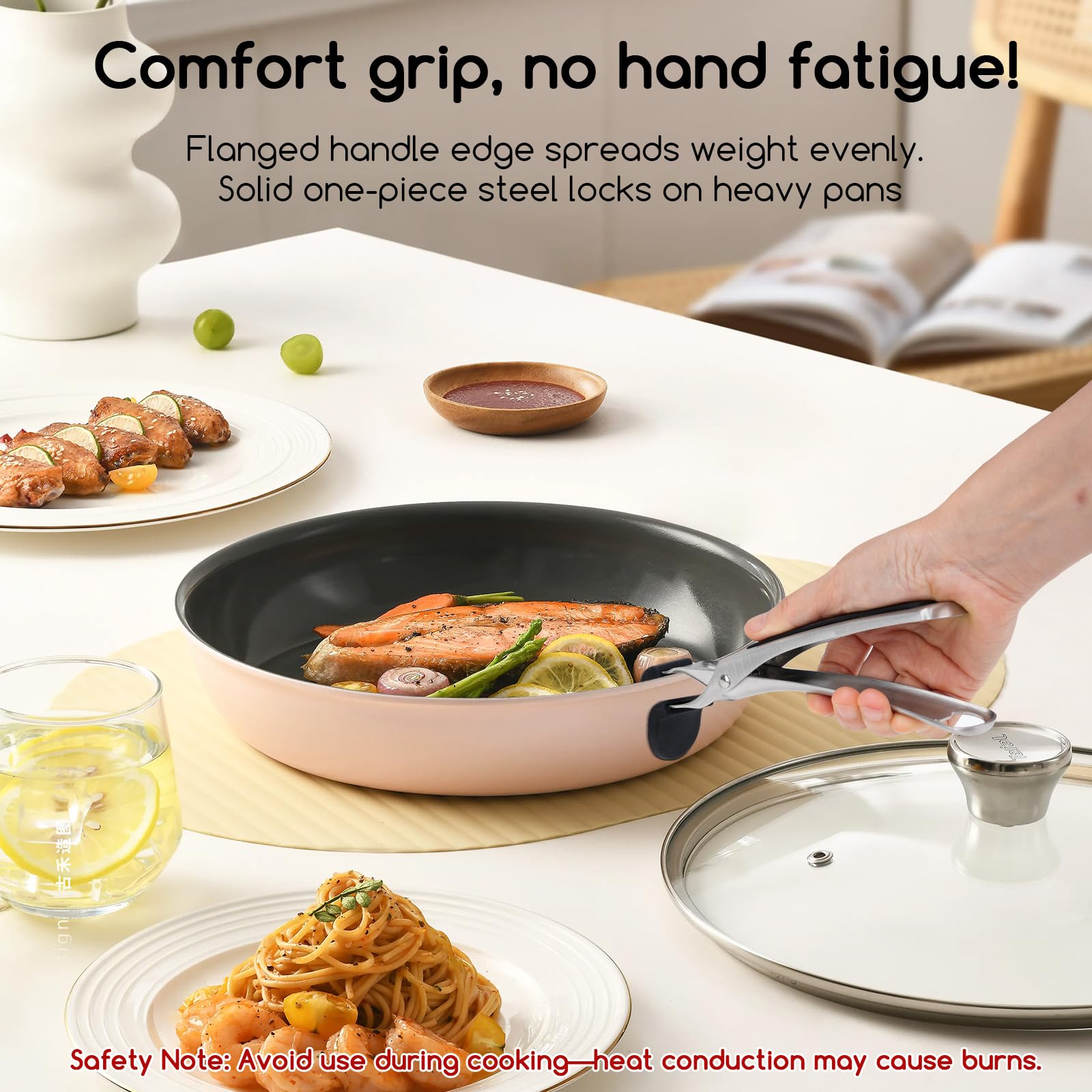 SOLEADER heavy duty stainless steel construction for durable kitchen grip
