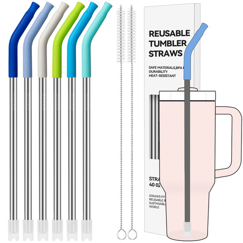 Soledea straight straw for 40 oz Stanley tumbler with silicone tip for a comfortable sip