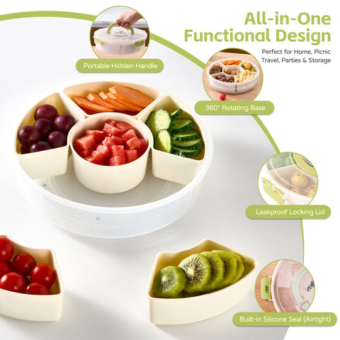 Solevi six compartments ideal for chips, dips, fruits, or veggies