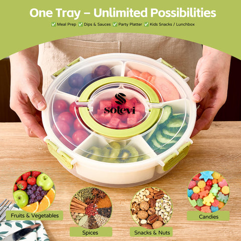 Solevi portable snack tray perfect for travel and picnics