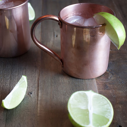 Solid Copper mug with riveted handle emphasizes durability for long evenings