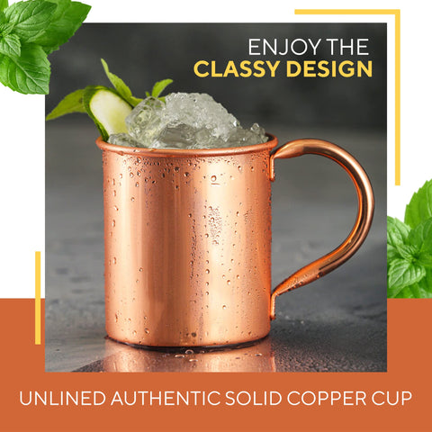 Liquid close-up in Solid Copper Mug shows copper glow and citrus tang