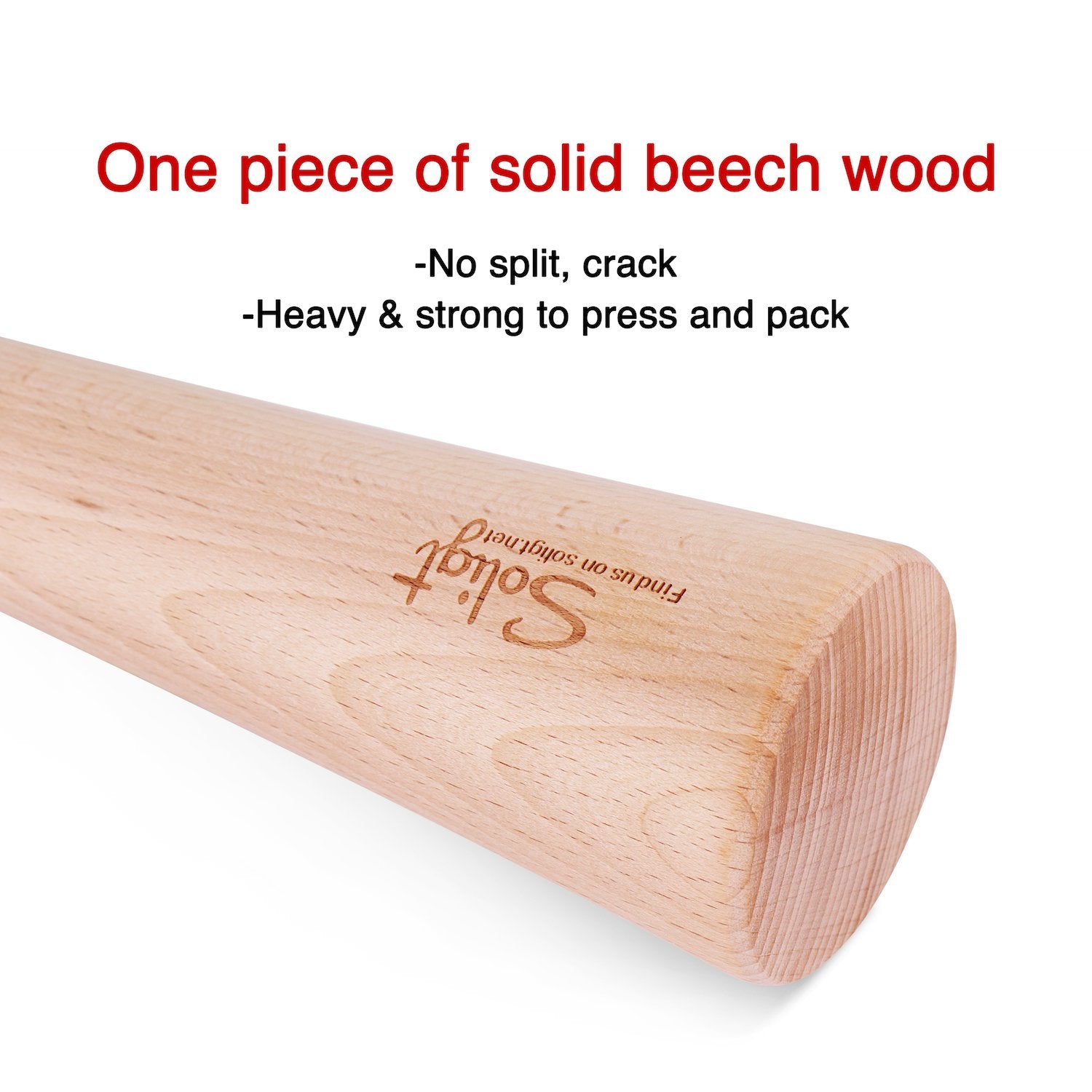 SOLIGT beech wood pounder fits wide-mouth jars for versatile fermentation prep.