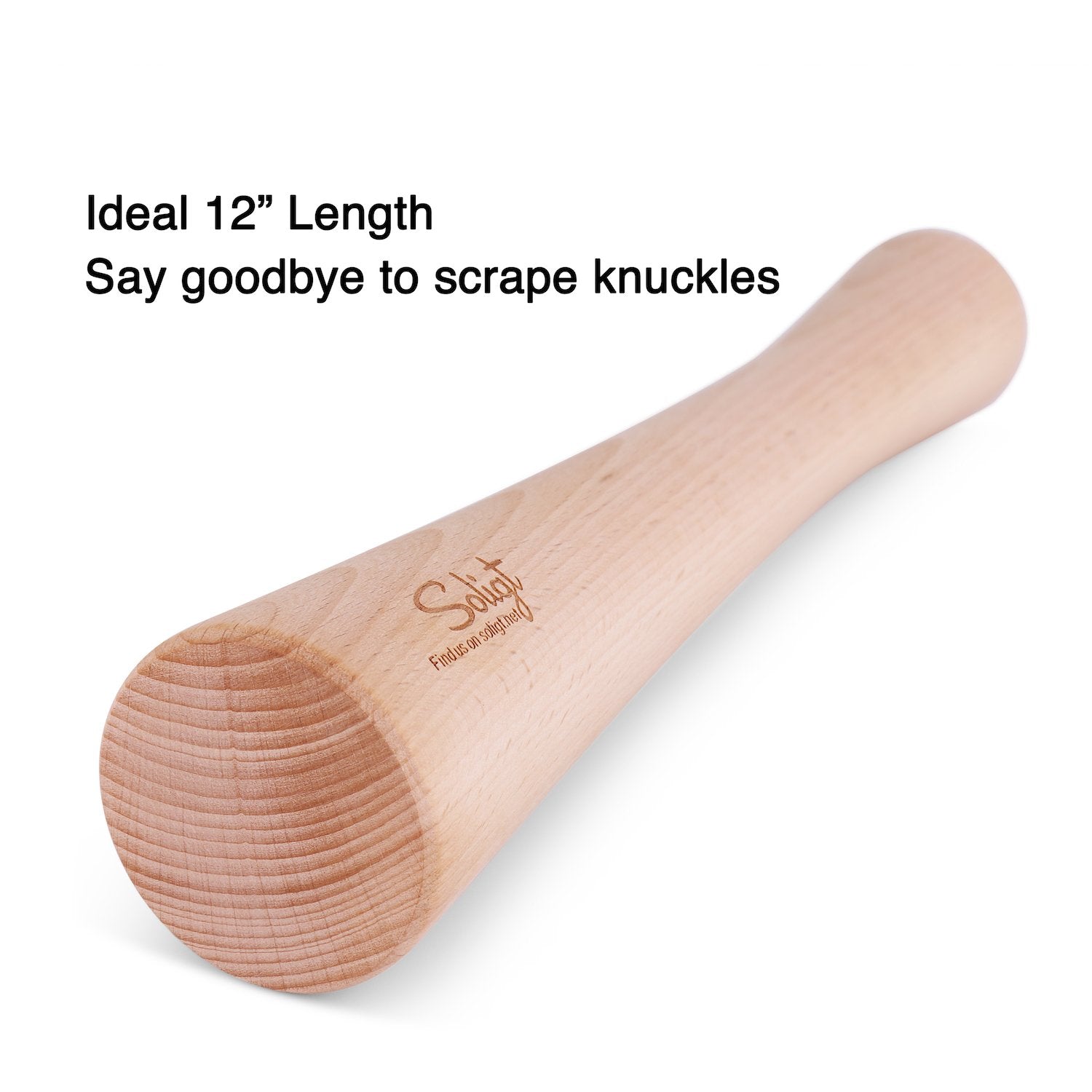 SOLIGT curved-handle design offers comfortable grip during pounding tasks.