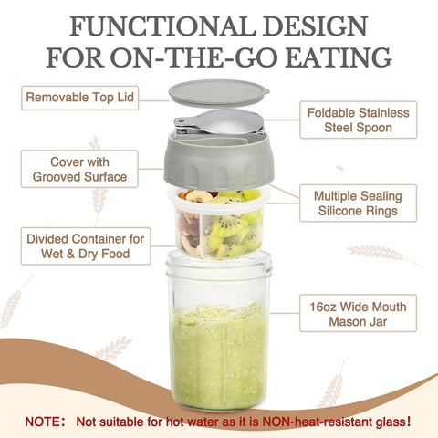 SOLIGT divided compartment keeps fruits and nuts separate until serving.