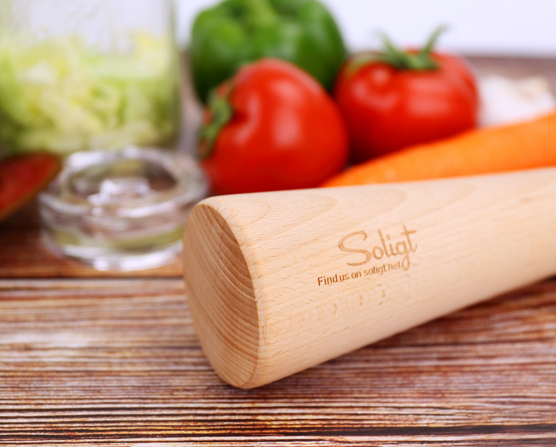SOLIGT 12-inch pounder supports efficient fermentation prep for jars and crocks.