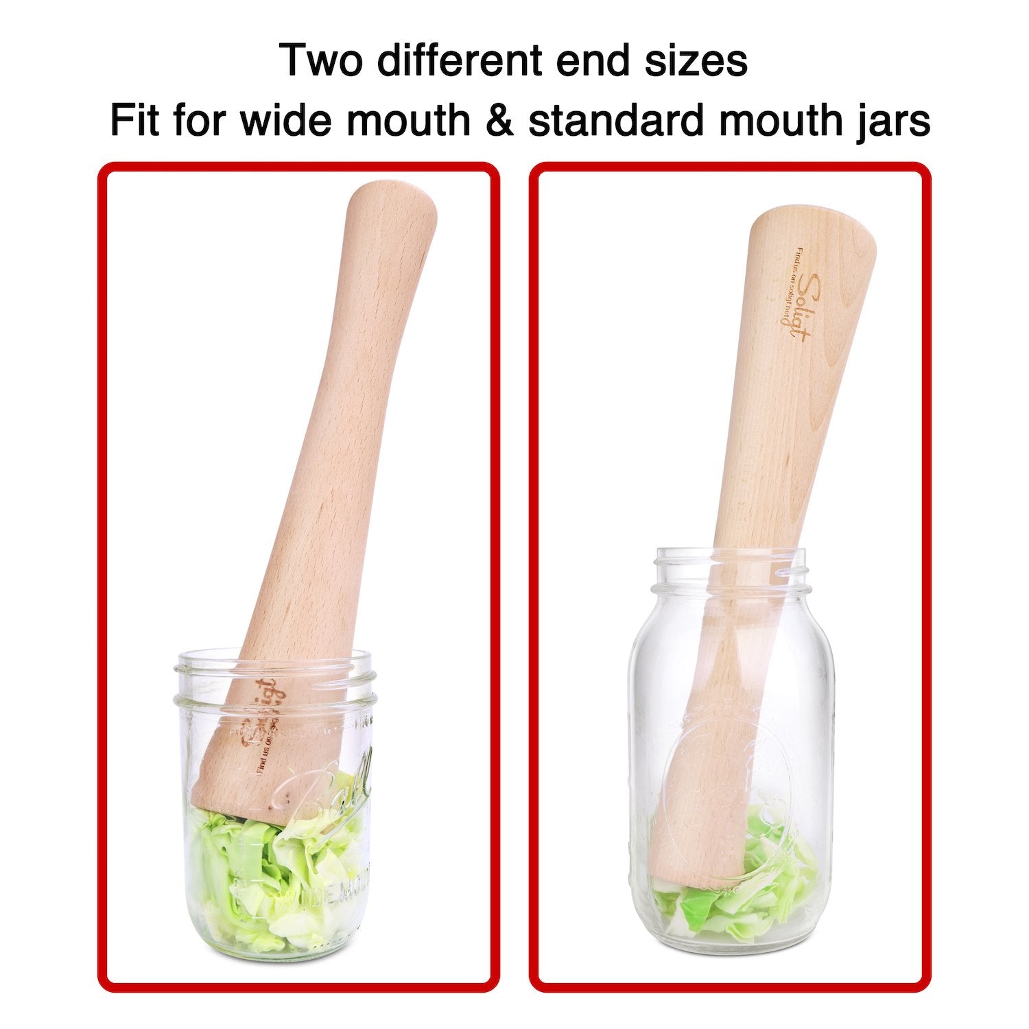 SOLIGT heavy-duty pounding tool facilitates fast, even cabbage compression.