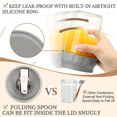 SOLIGT leakproof lid with silicone ring protects freshness and prevents leaks.