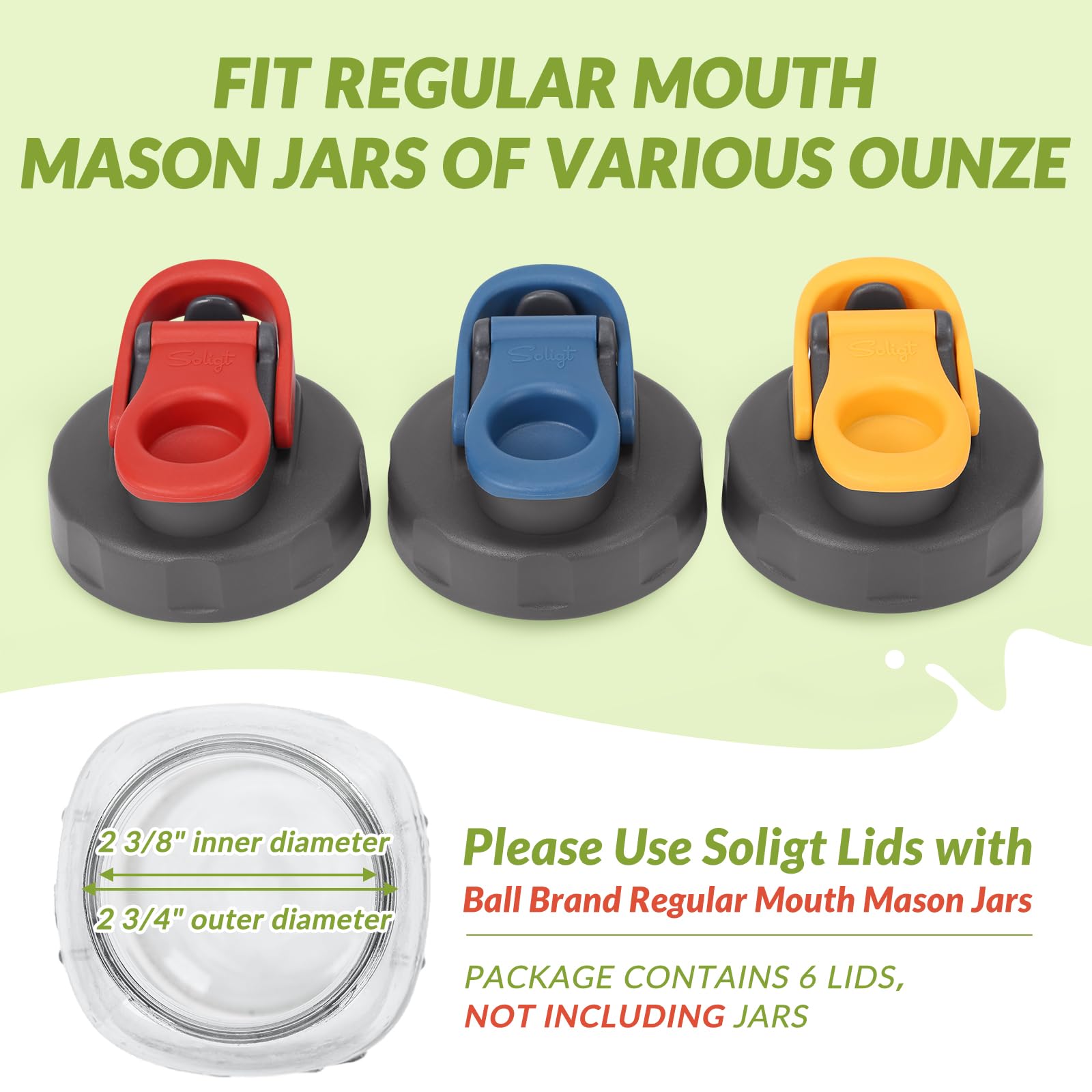 SOLIGT red regular-mouth mason lid with pour spout for quick pours