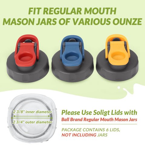 SOLIGT red regular-mouth mason lid with pour spout for quick pours