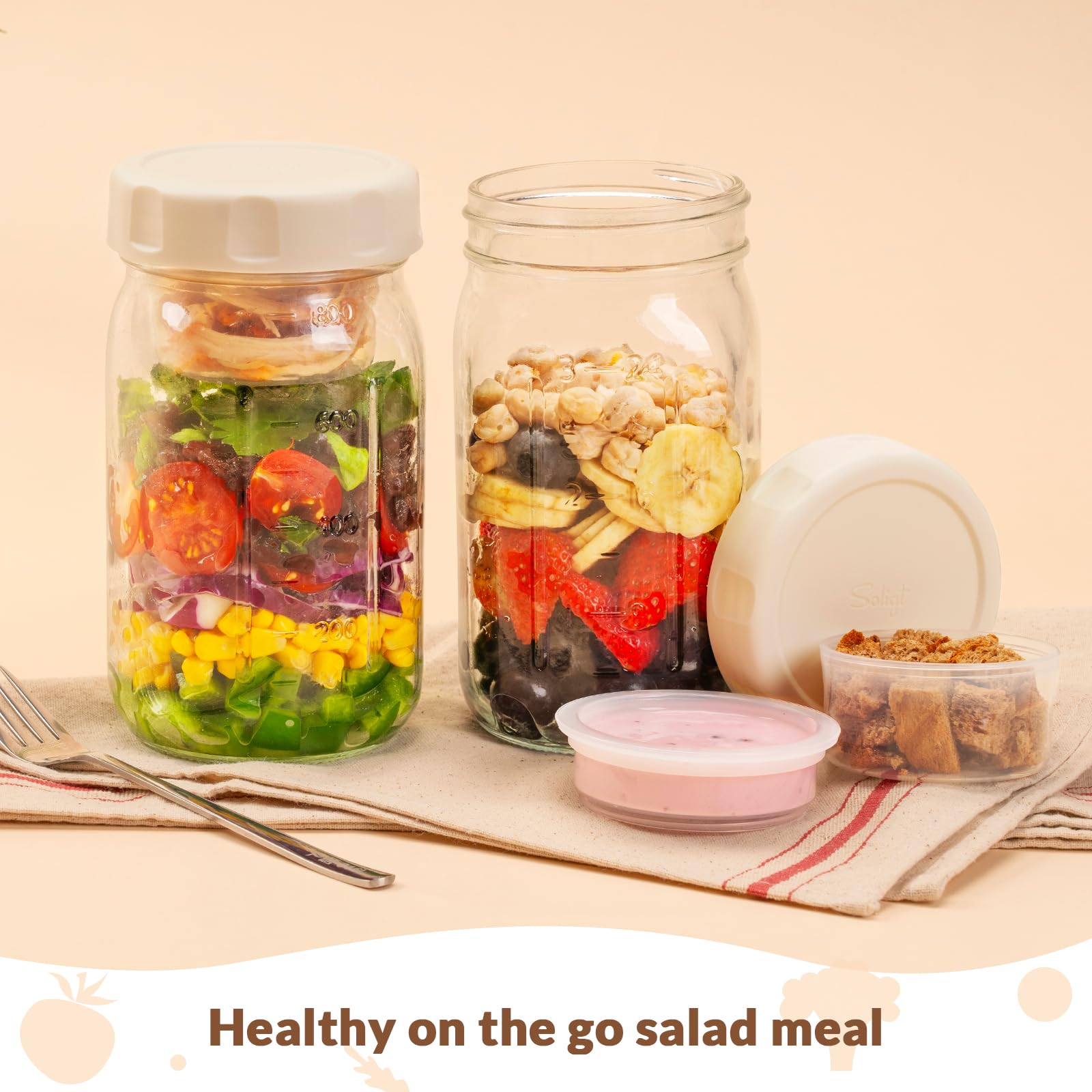 SOLIGT glass jars fit fridge storage for easy weeklong meal prep