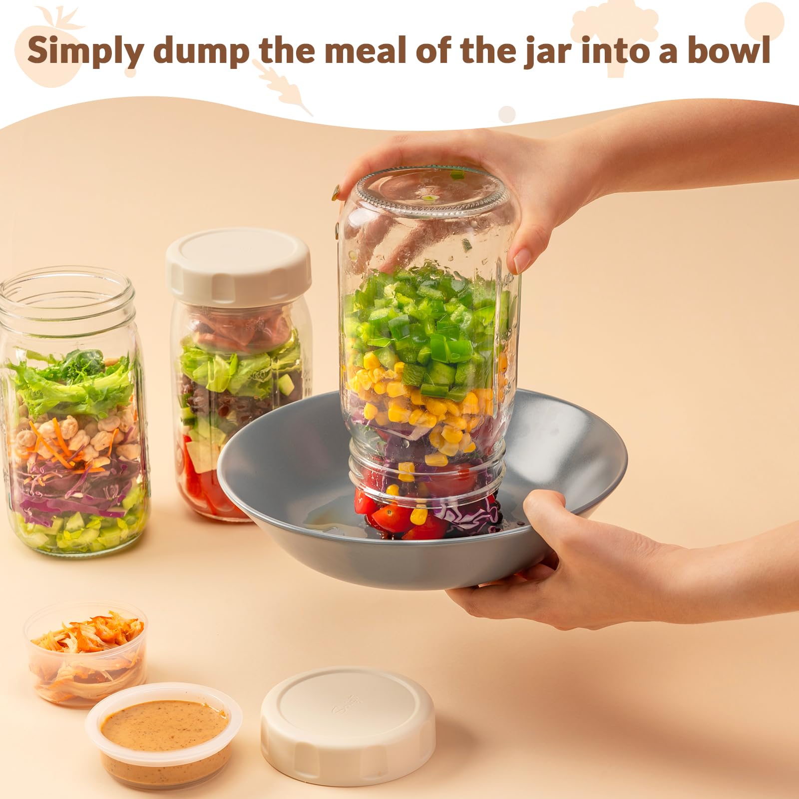 SOLIGT dressing top 2oz compartment keeps sauces separate and fresh