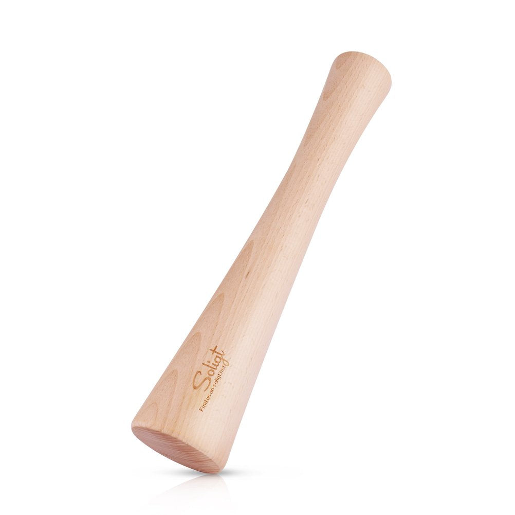 SOLIGT sauerkraut pounder, 12-inch solid wood for efficient jar packing.