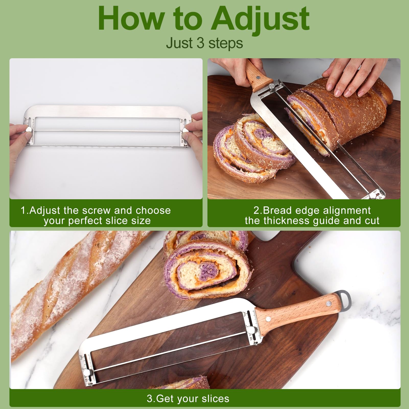 Solldgt lightweight bread slicer designed for easy kitchen use and storage