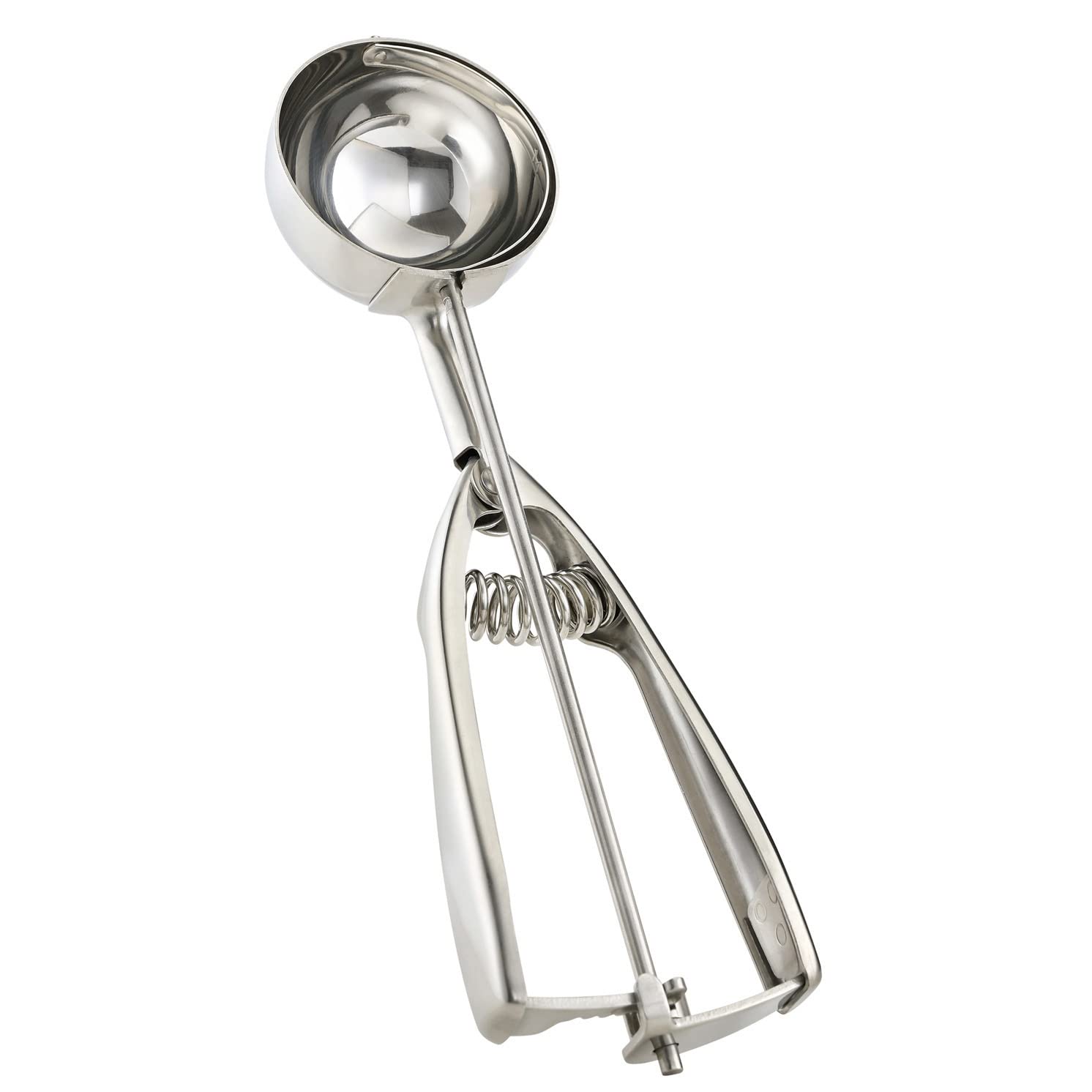 Solula ice cream scoop disher with smooth-release action for uniform scoops.