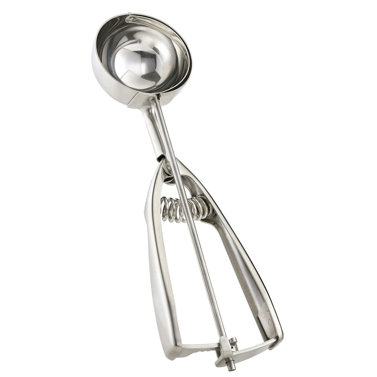 Solula ice cream scoop disher with smooth-release action for uniform scoops.