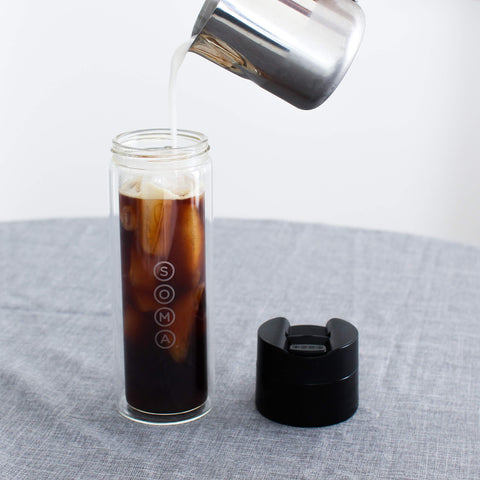 Soma leak-proof flip-top cap provides reliable flow and spill resistance.