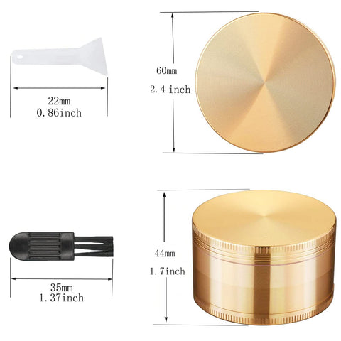 SON4SUN Spice Grinder 2.4in gold side view shows compact durability