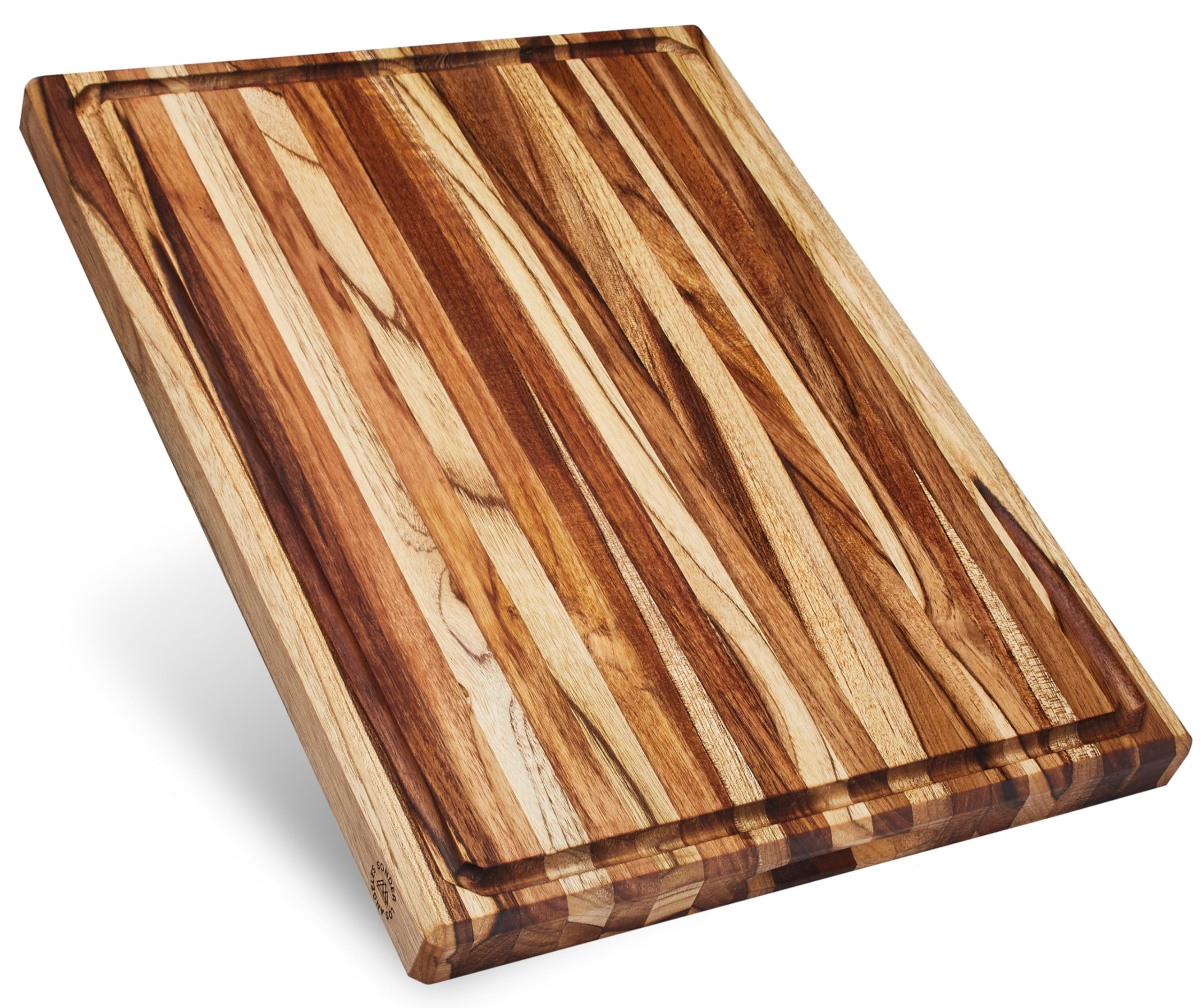 Sonder Los Angeles Bradbury teak edge board with a smooth surface for precise slicing.