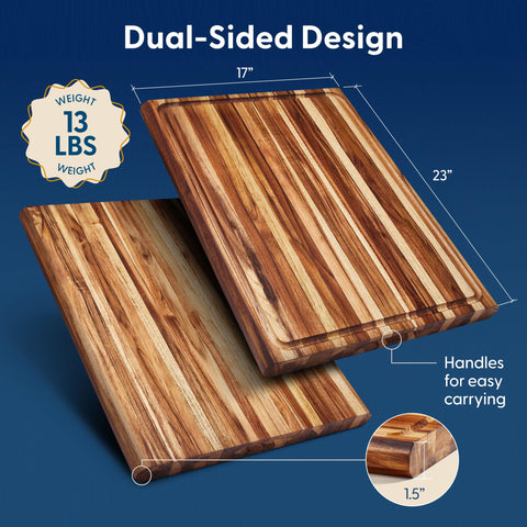 Sonder Los Angeles Highland juice groove cutting board catches liquids for mess-free prep.