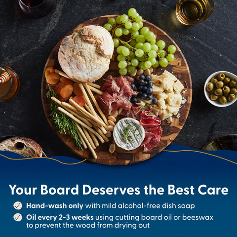 Sonder Vincent round board doubles as a stylish charcuterie serving board.