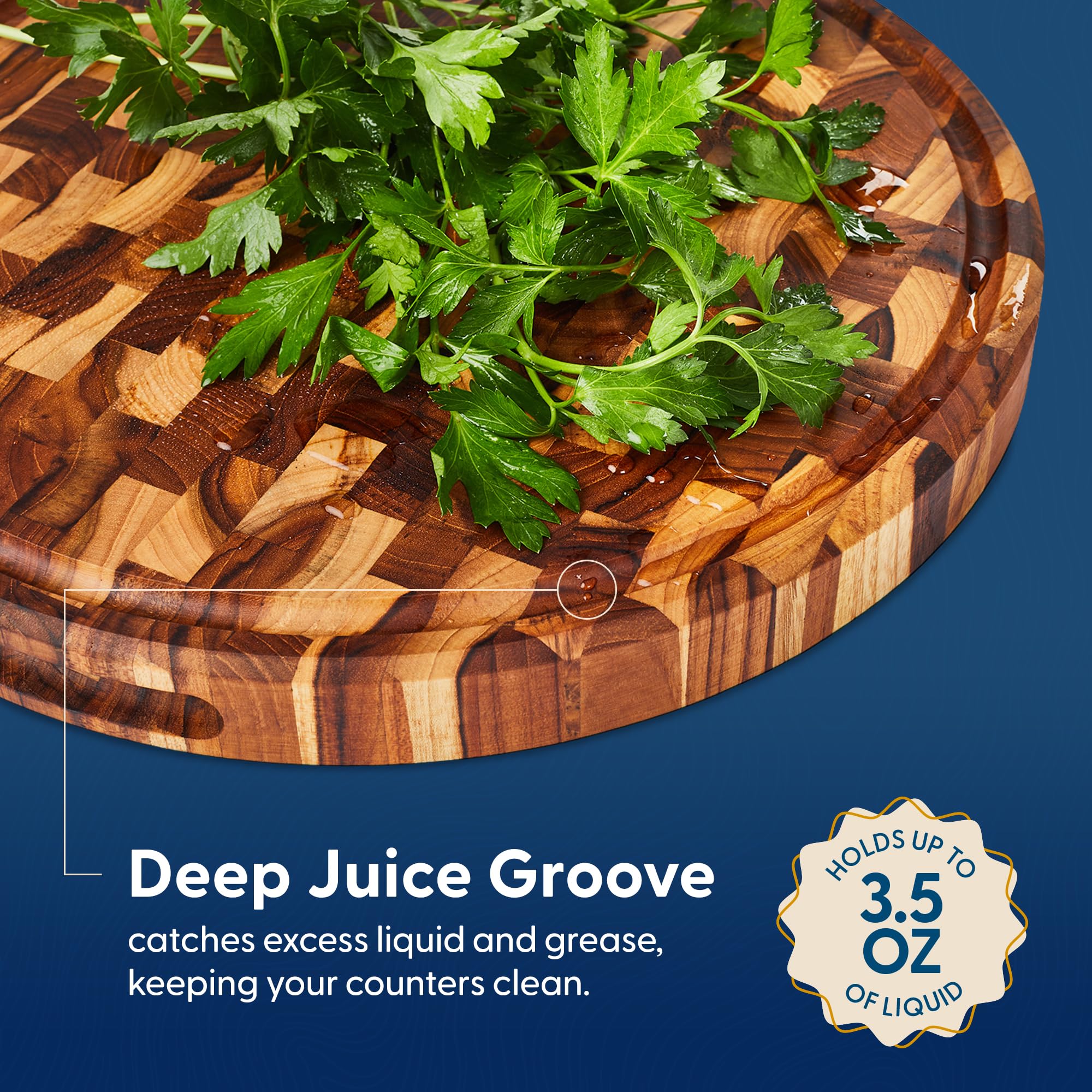 Sonder Vincent juice groove catches liquids during pizza prep for cleaner counters.