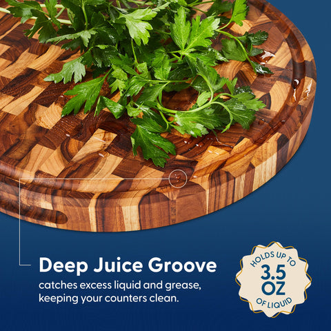 Sonder Vincent juice groove catches liquids during pizza prep for cleaner counters.