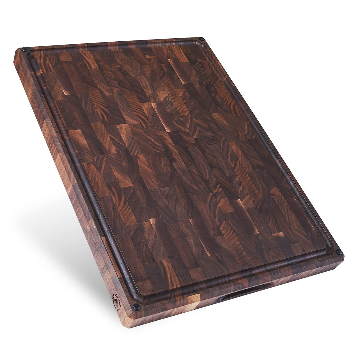 Sonder Los Angeles Welton end grain cutting board in black walnut; protects knives and resists wear.