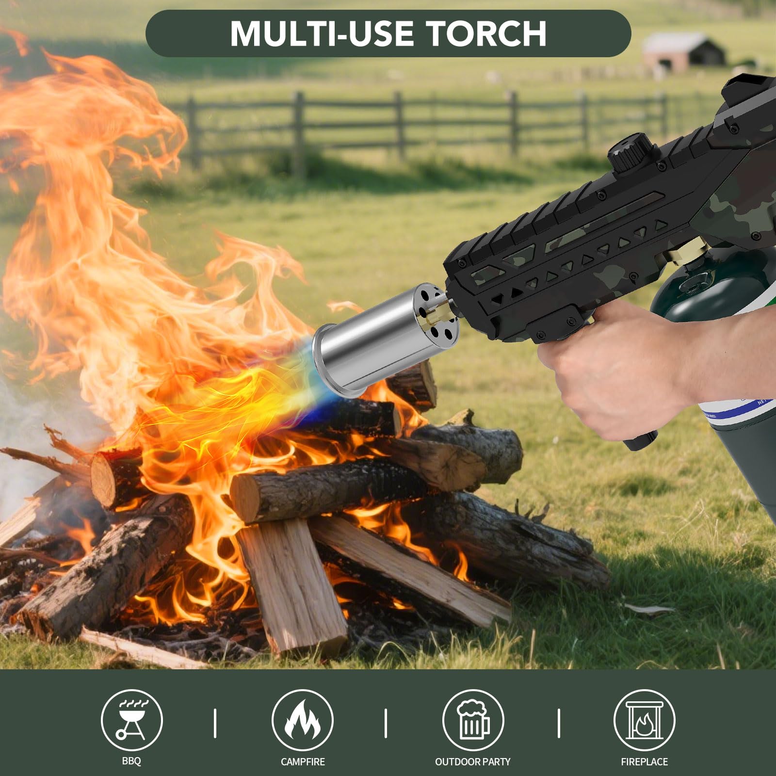 Sondiko angled nozzle design enables precise flame control during use.