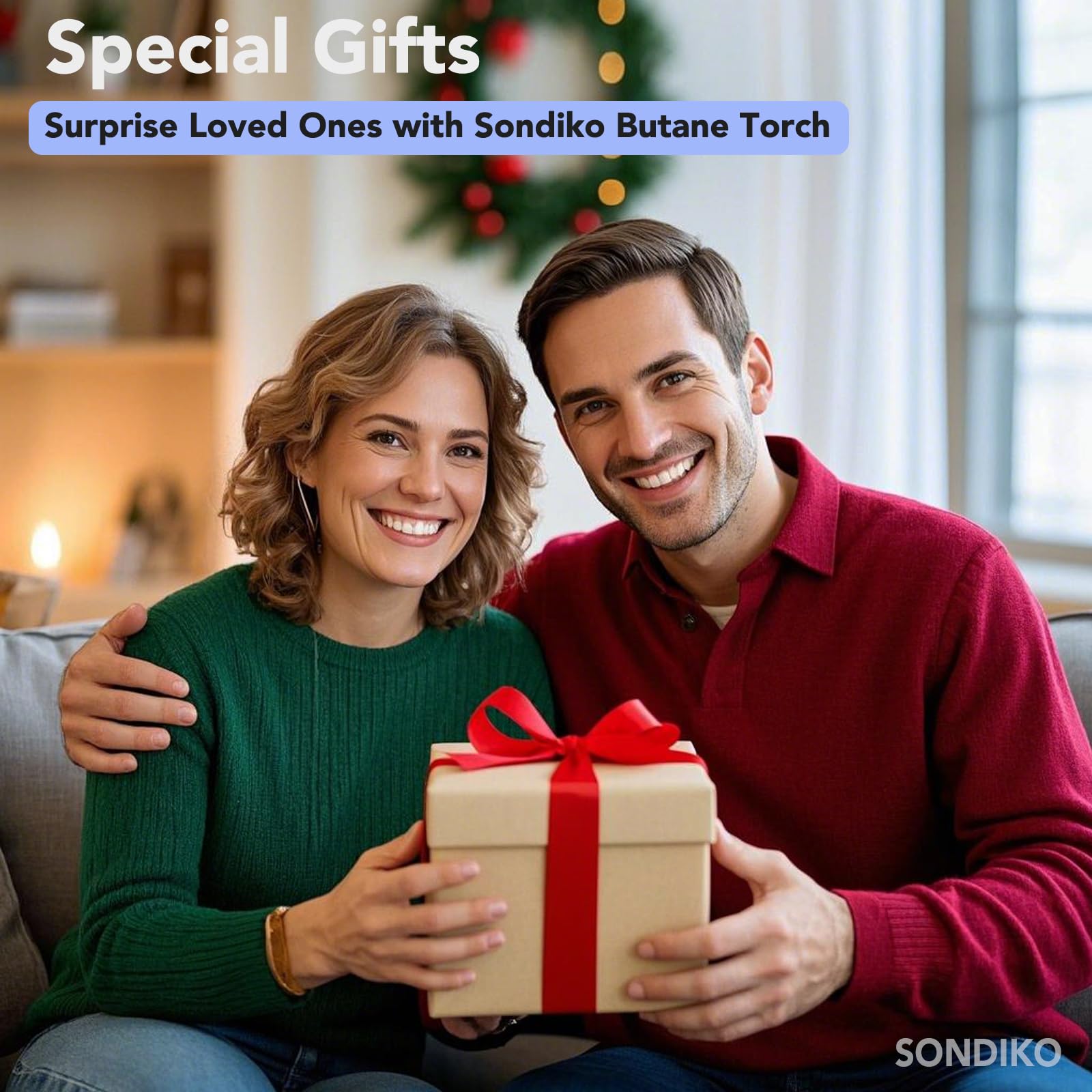Sondiko Creme Brulee Torch versatile for kitchen, camping, and crafts.