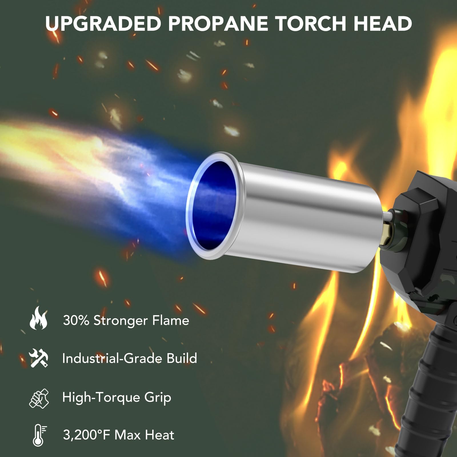 Sondiko extended fuel knob allows smooth flame adjustment for cooking.
