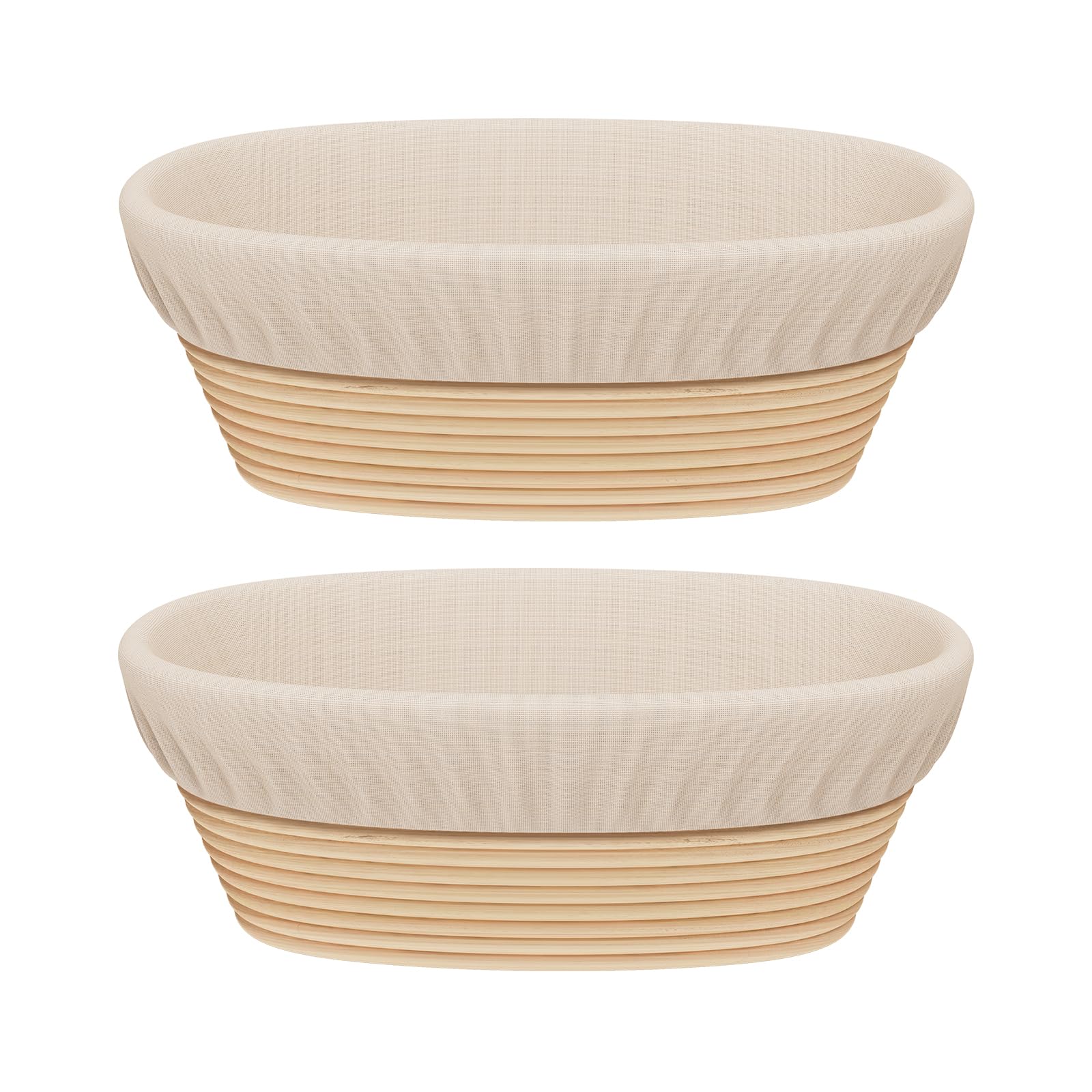 Sondiko oval sourdough banneton 2-pack in natural rattan for proofing