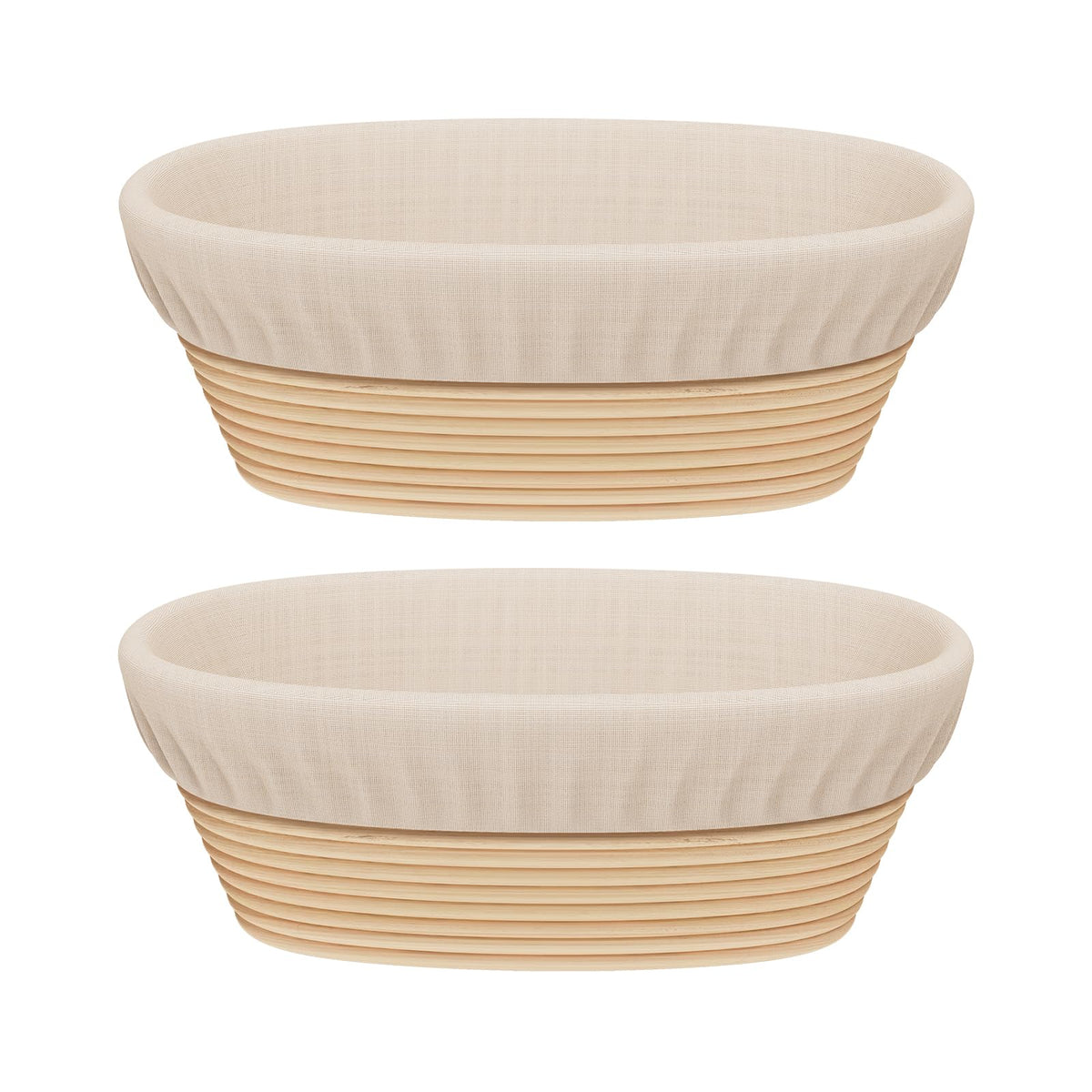 Sondiko oval sourdough banneton 2-pack in natural rattan for proofing