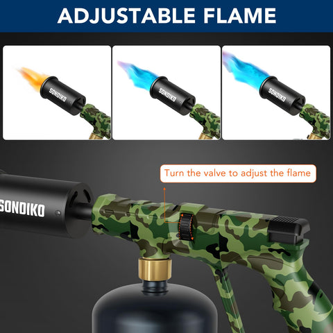 Sondiko propane torch head bbq-campfire-ignition quick-start flames.