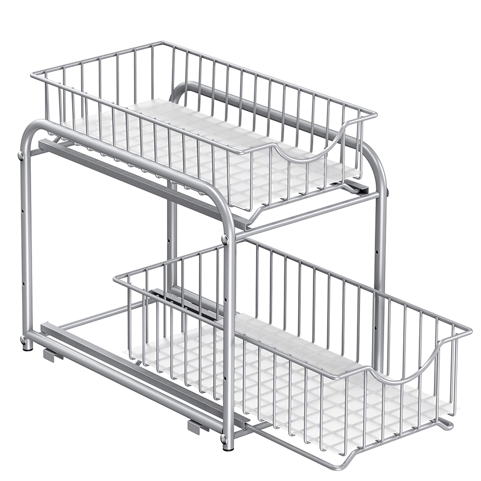 SongMics 2-tier pull-out organizer baskets showing easy access and compact storage