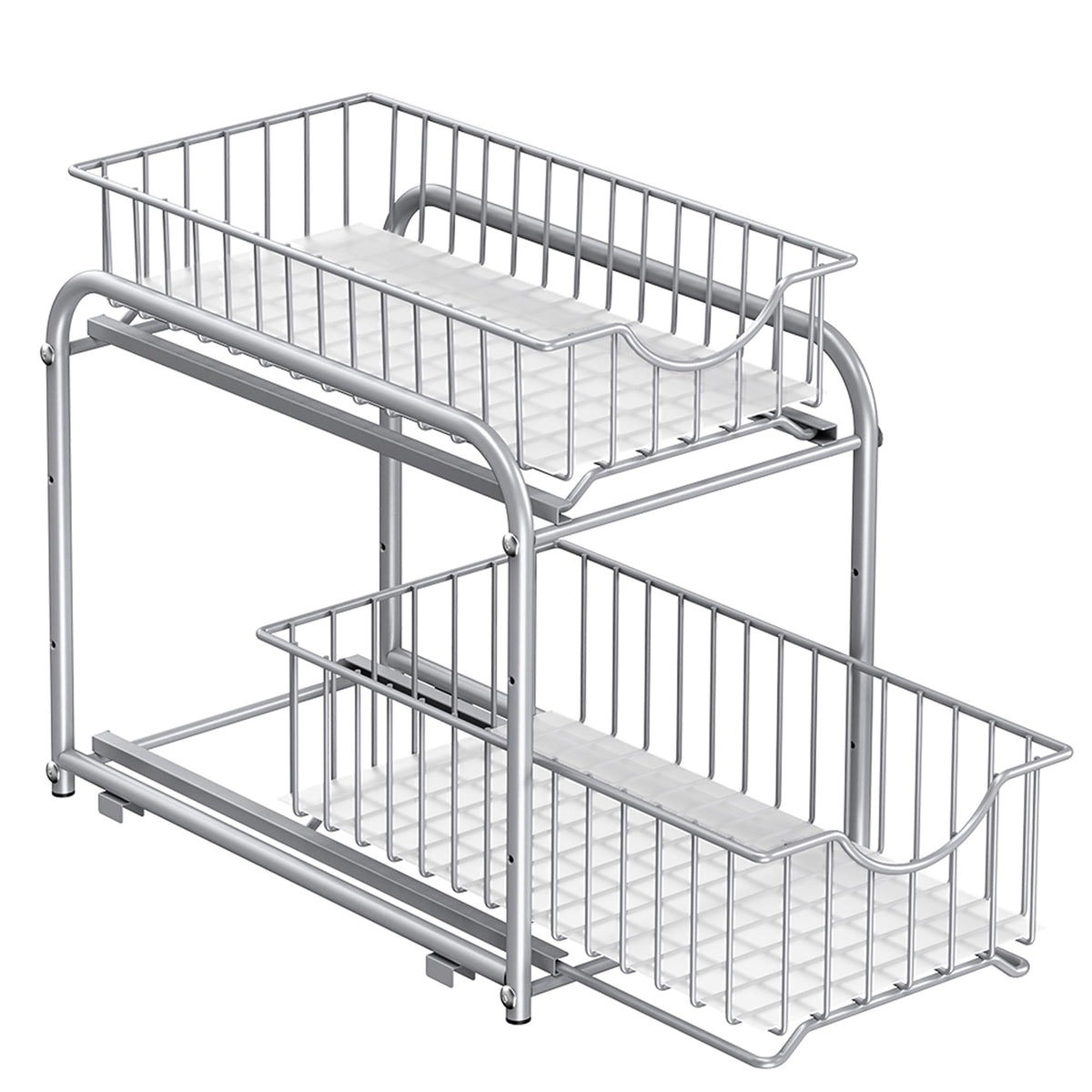 SongMics 2-tier pull-out organizer baskets showing easy access and compact storage