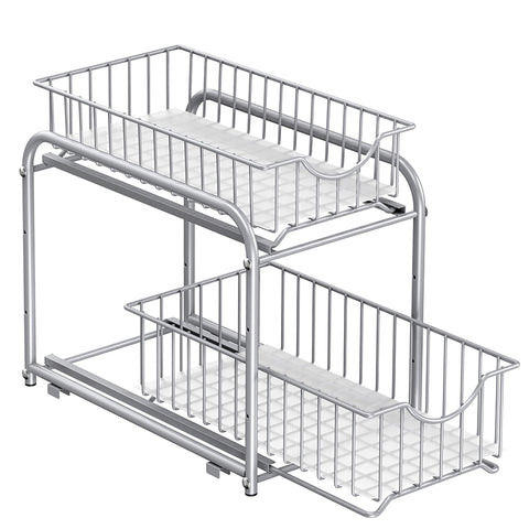 SongMics 2-tier pull-out organizer baskets showing easy access and compact storage